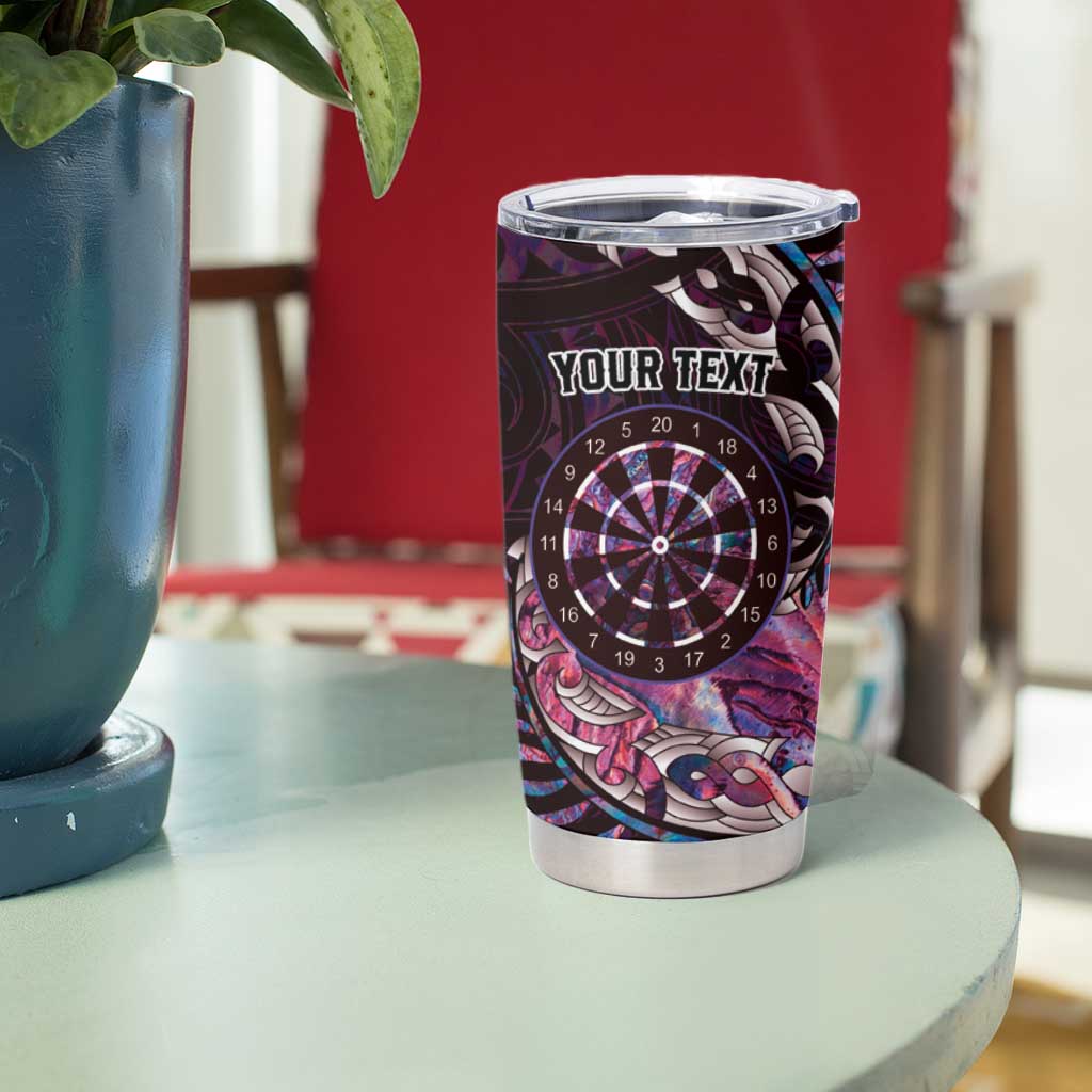 New Zealand Darts Personalised Tumbler Cup Aotearoa Silver Fern Pink Papua Shell Spirit LT9 - Polynesian Pride