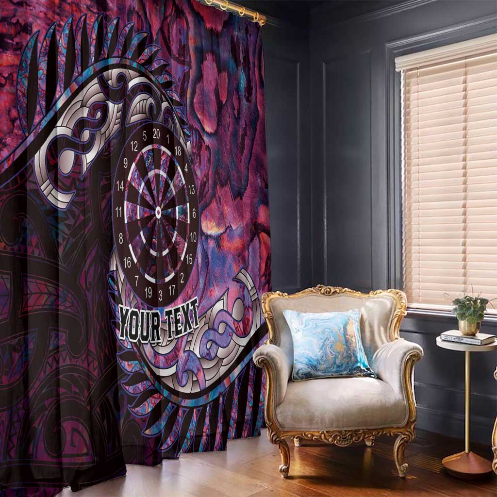 New Zealand Darts Personalised Window Curtain Aotearoa Silver Fern Pink Papua Shell Spirit LT9 - Polynesian Pride