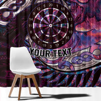 New Zealand Darts Personalised Window Curtain Aotearoa Silver Fern Pink Papua Shell Spirit LT9 - Polynesian Pride