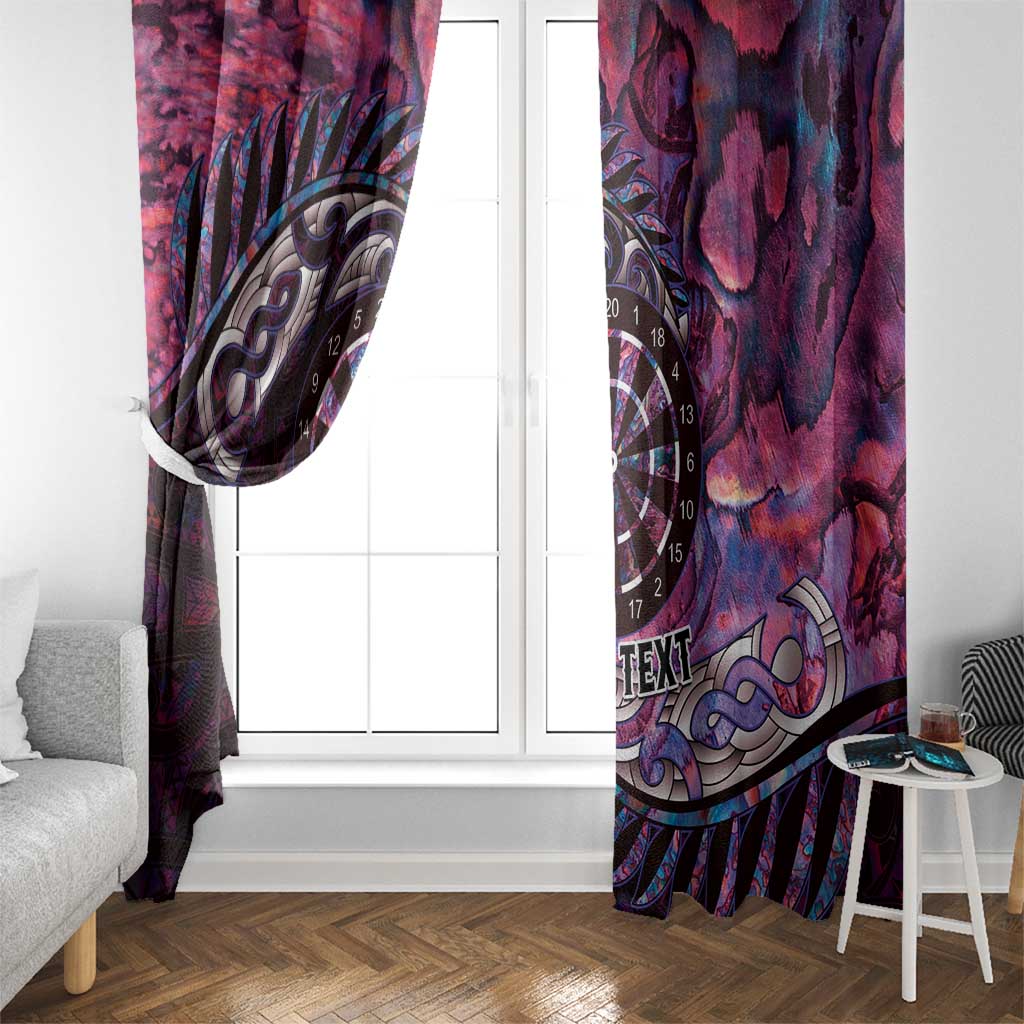 New Zealand Darts Personalised Window Curtain Aotearoa Silver Fern Pink Papua Shell Spirit LT9 - Polynesian Pride