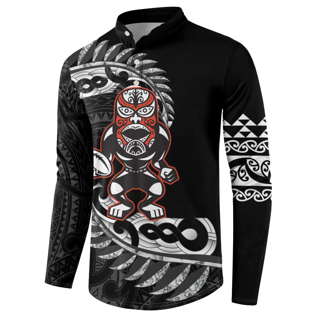 New Zealand Indigenous-Maori Rugby Custom Button Sweatshirt