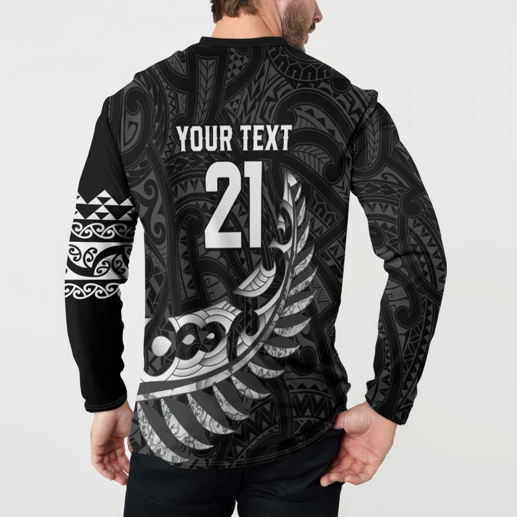 New Zealand Indigenous-Maori Rugby Custom Button Sweatshirt