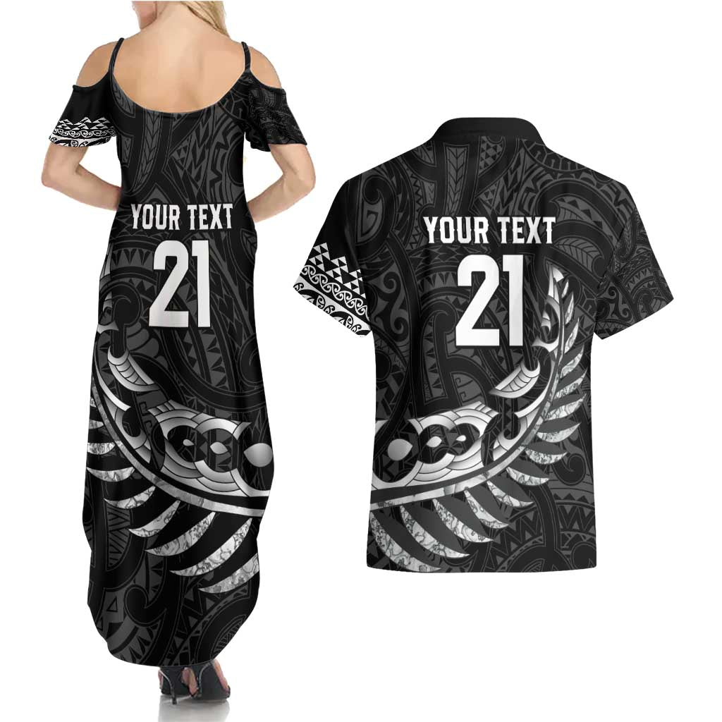 New Zealand Indigenous-Maori Rugby Custom Couples Matching Summer Maxi Dress and Hawaiian Shirt