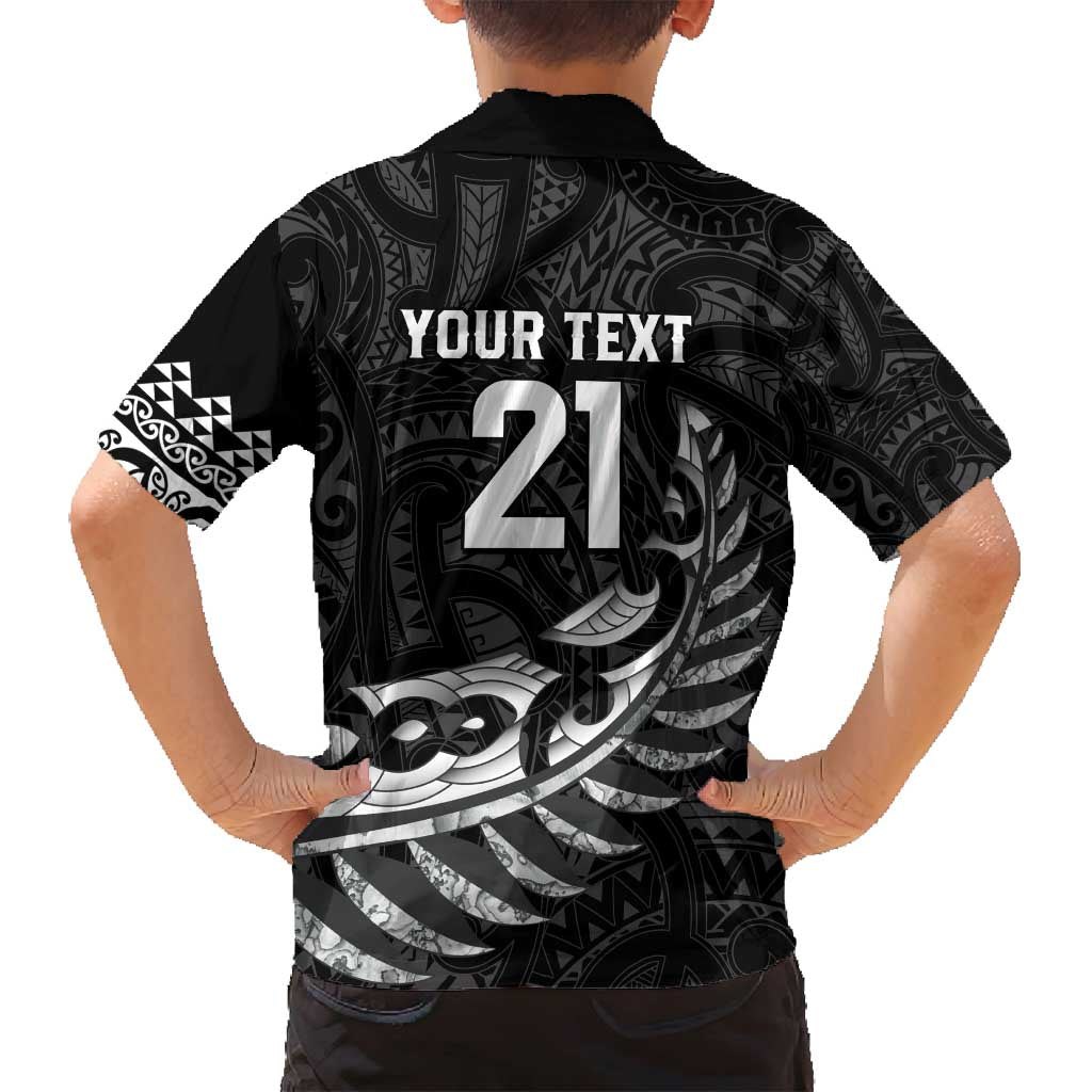 New Zealand Indigenous-Maori Rugby Custom Family Matching Long Sleeve Bodycon Dress and Hawaiian Shirt