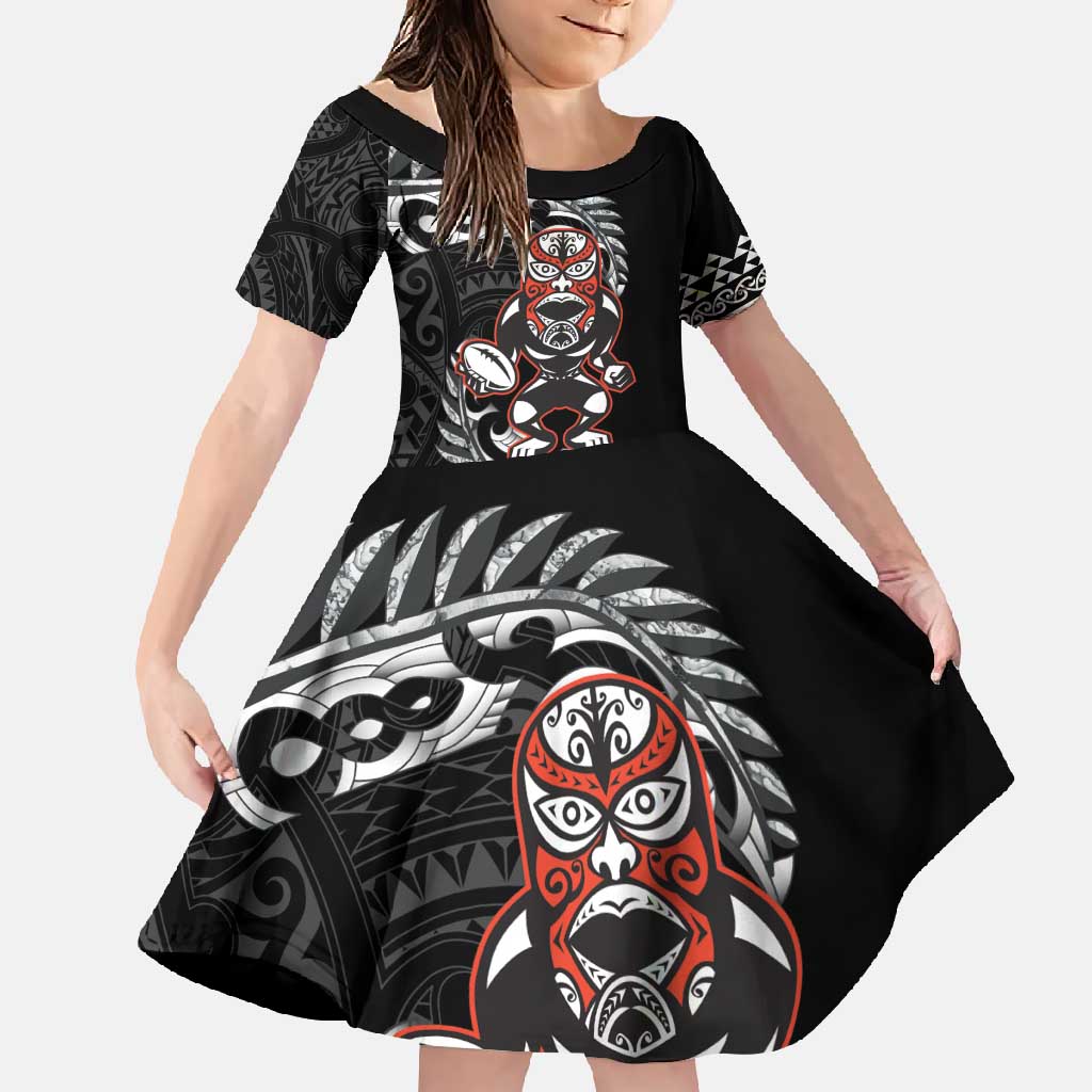 New Zealand Indigenous-Maori Rugby Custom Family Matching Summer Maxi Dress and Hawaiian Shirt