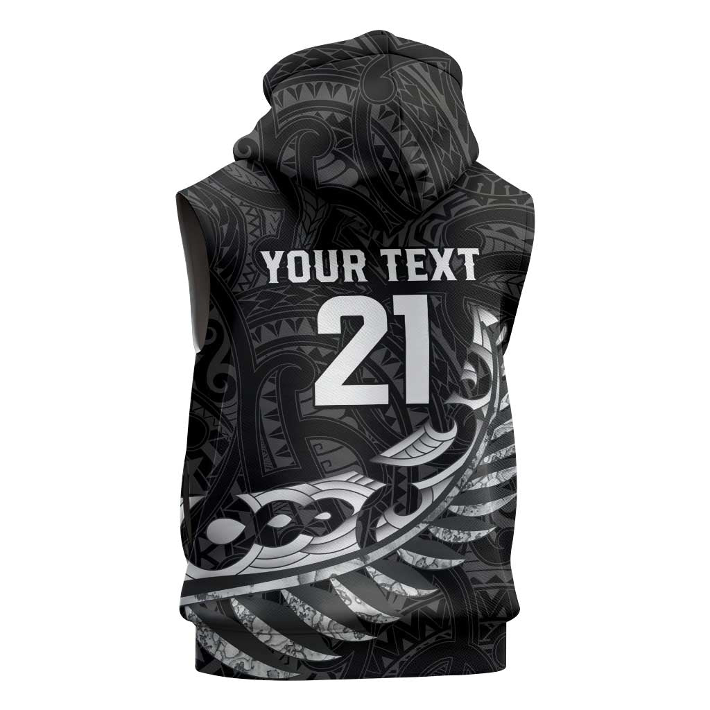 New Zealand Indigenous-Maori Rugby Custom Sleeveless Zip Hoodie - Polynesian Pride