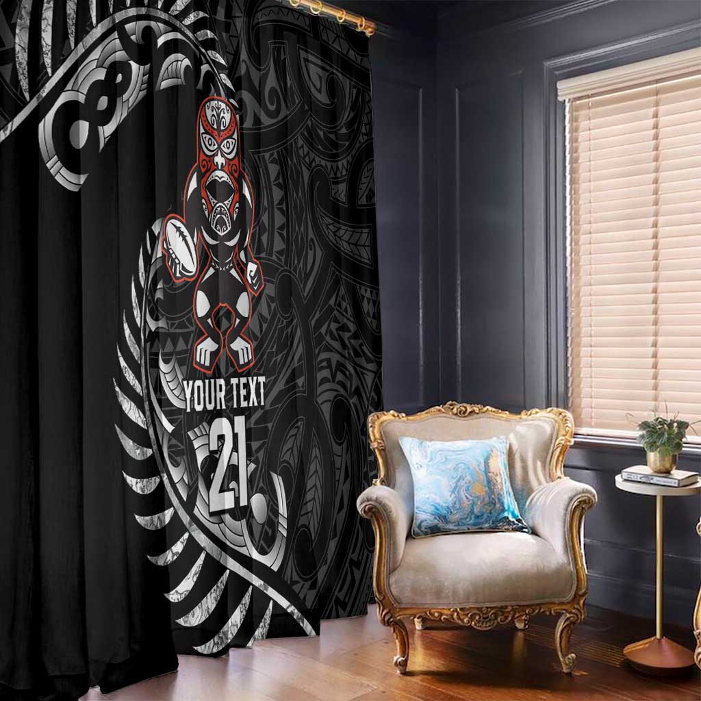New Zealand Indigenous-Maori Rugby Custom Window Curtain LT9 - Polynesian Pride