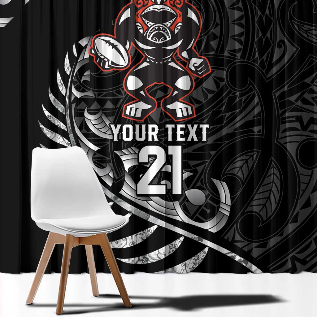 New Zealand Indigenous-Maori Rugby Custom Window Curtain LT9 - Polynesian Pride