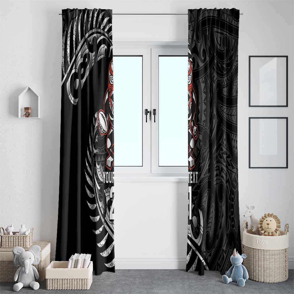 New Zealand Indigenous-Maori Rugby Custom Window Curtain LT9 - Polynesian Pride