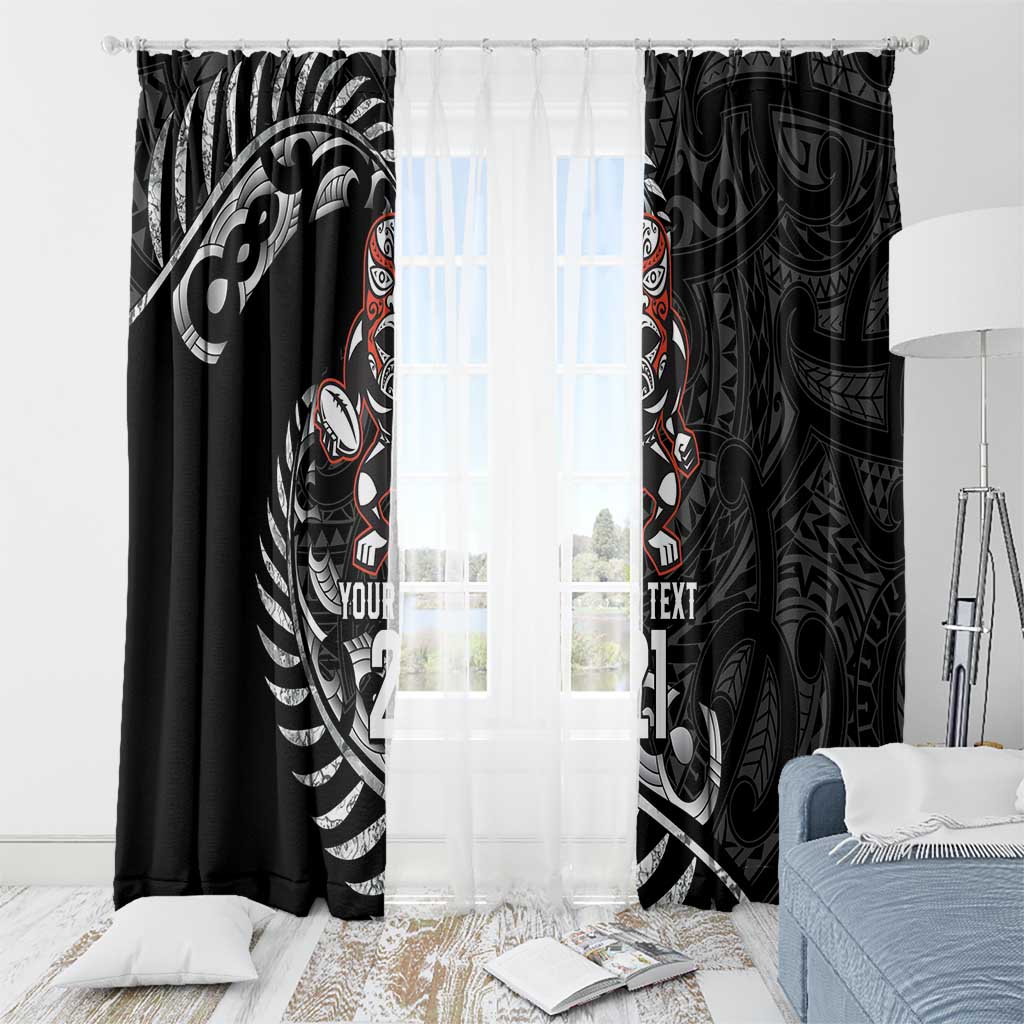 New Zealand Indigenous-Maori Rugby Custom Window Curtain LT9 - Polynesian Pride