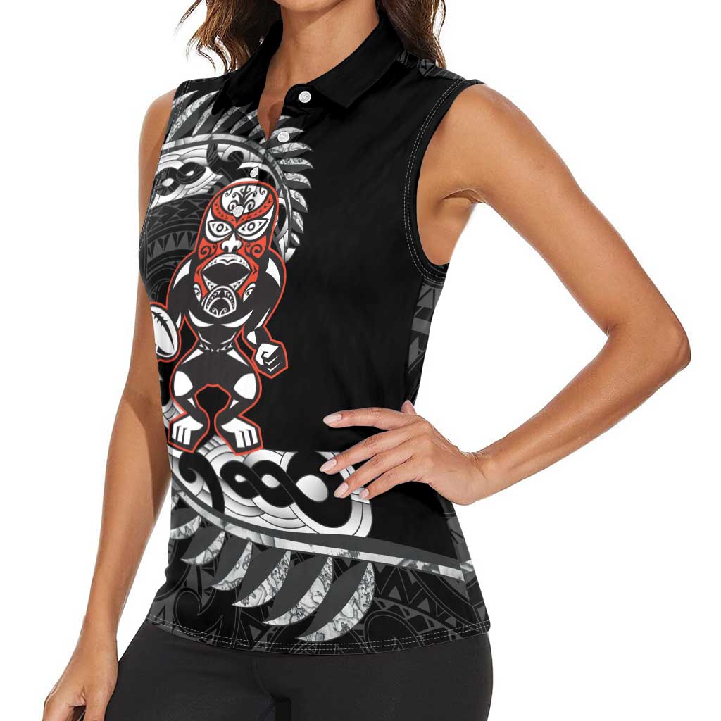New Zealand Indigenous-Maori Rugby Custom Women Sleeveless Polo Shirt LT9 - Polynesian Pride