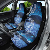 New Zealand Matariki Car Seat Cover Taniko Aramoana With Koru Galaxy Sky Night LT9 - Polynesian Pride