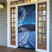 New Zealand Matariki Door Cover Taniko Aramoana With Koru Galaxy Sky Night LT9 - Polynesian Pride