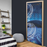 New Zealand Matariki Door Cover Taniko Aramoana With Koru Galaxy Sky Night LT9 - Polynesian Pride