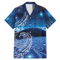 New Zealand Matariki Family Matching Mermaid Dress and Hawaiian Shirt Taniko Aramoana With Koru Galaxy Sky Night LT9 Dad's Shirt - Short Sleeve Galaxy - Polynesian Pride
