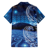 New Zealand Matariki Family Matching Off Shoulder Maxi Dress and Hawaiian Shirt Taniko Aramoana With Koru Galaxy Sky Night LT9 - Polynesian Pride