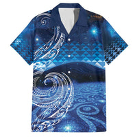 New Zealand Matariki Family Matching Puletasi and Hawaiian Shirt Taniko Aramoana With Koru Galaxy Sky Night LT9 Dad's Shirt - Short Sleeve Galaxy - Polynesian Pride