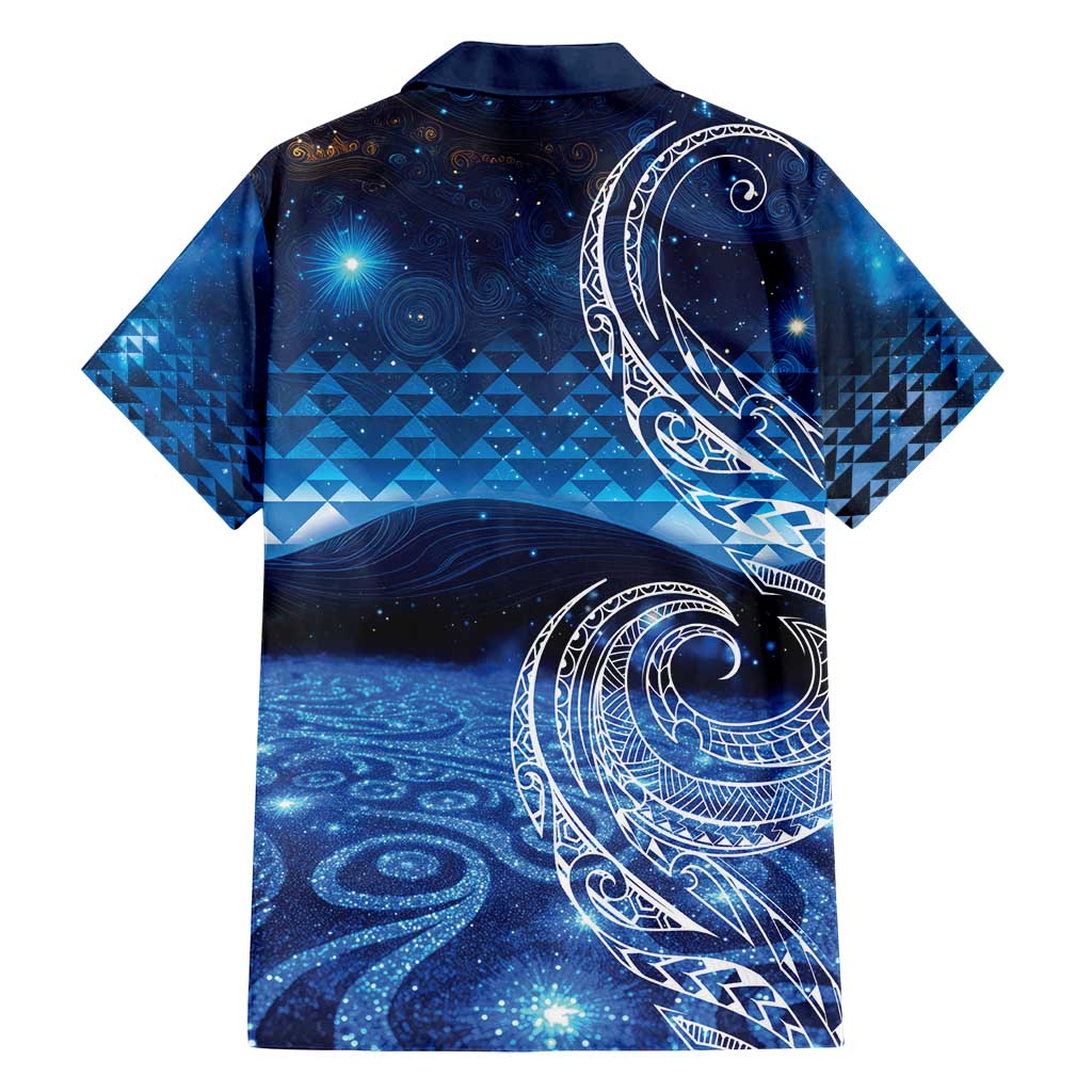 New Zealand Matariki Family Matching Puletasi and Hawaiian Shirt Taniko Aramoana With Koru Galaxy Sky Night LT9 - Polynesian Pride