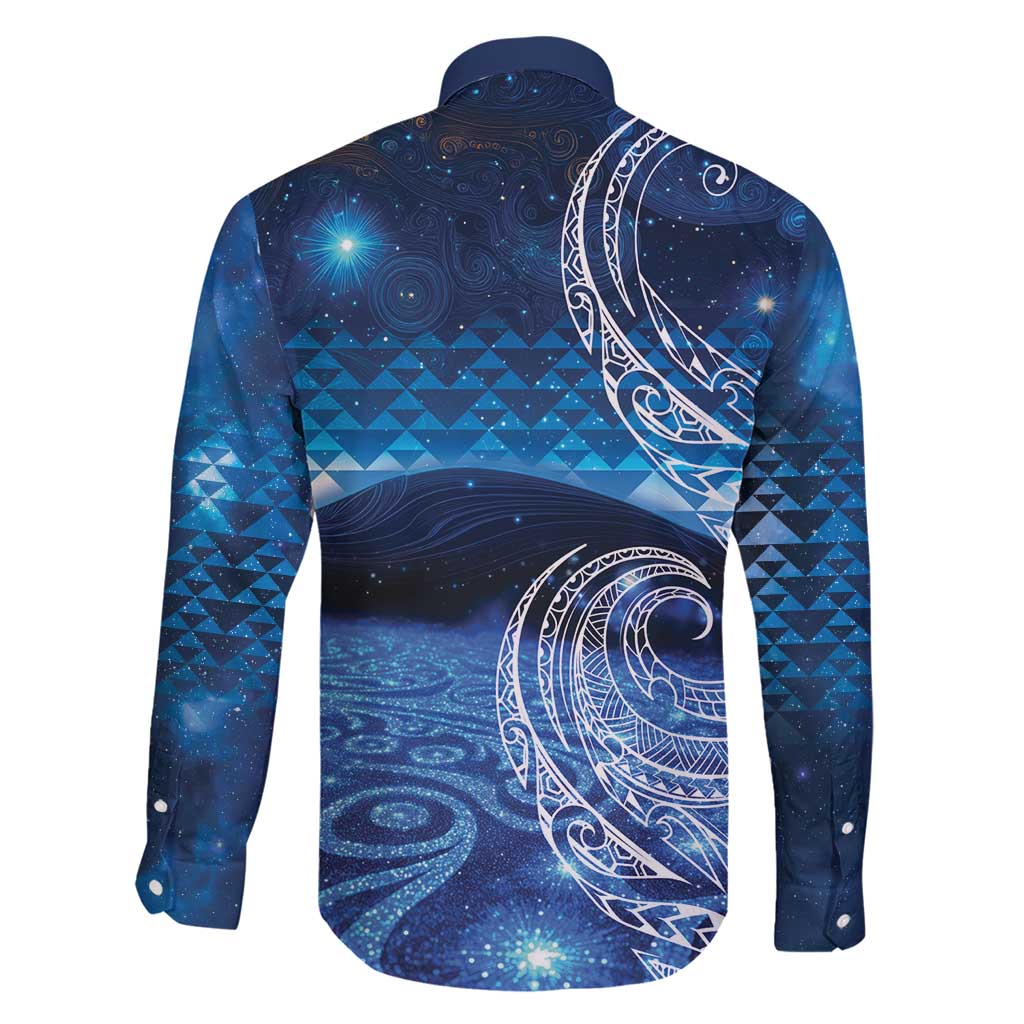 New Zealand Matariki Family Matching Short Sleeve Bodycon Dress and Hawaiian Shirt Taniko Aramoana With Koru Galaxy Sky Night LT9 - Polynesian Pride