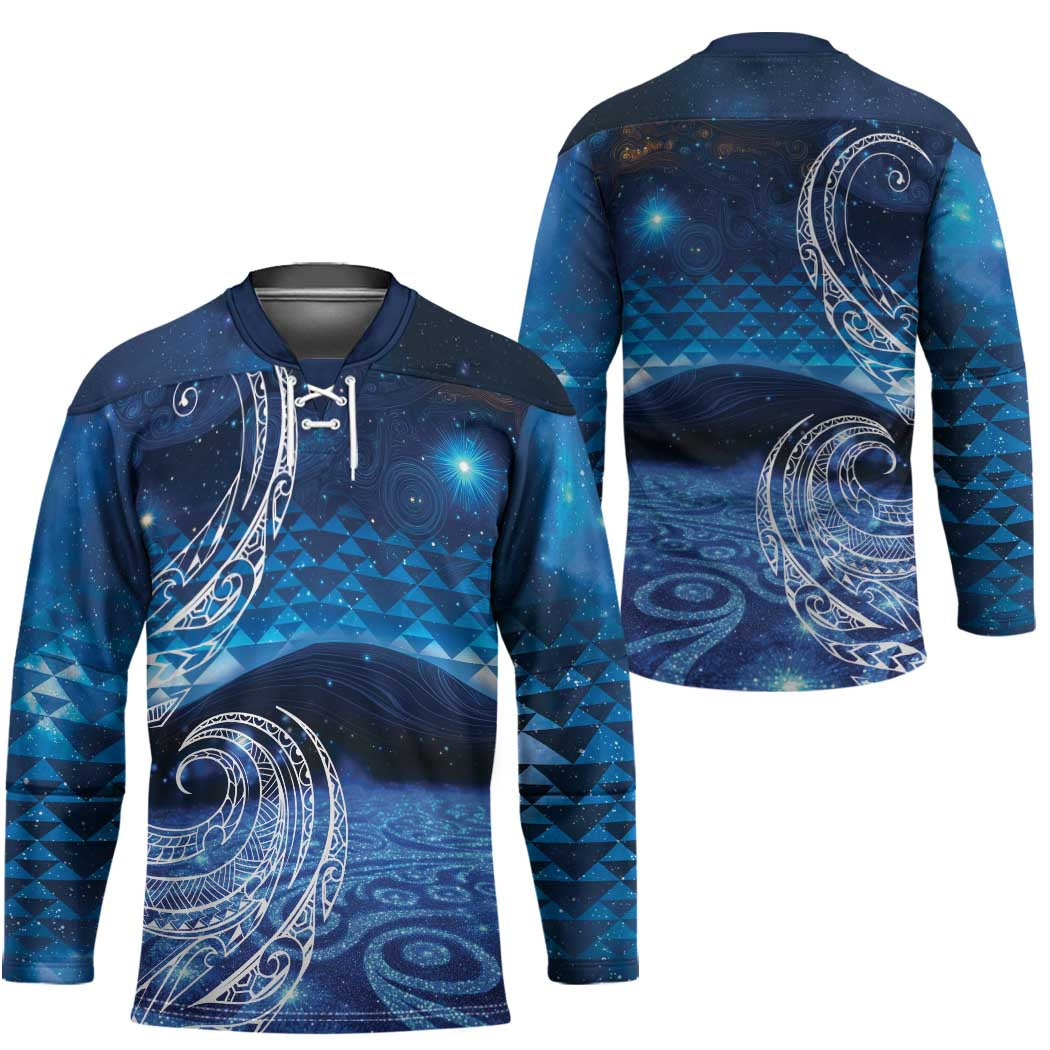 New Zealand Matariki Hockey Jersey Taniko Aramoana With Koru Galaxy Sky Night LT9 - Polynesian Pride