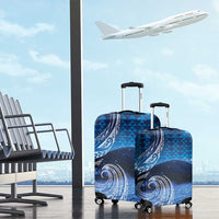 New Zealand Matariki Luggage Cover Taniko Aramoana With Koru Galaxy Sky Night LT9 - Polynesian Pride