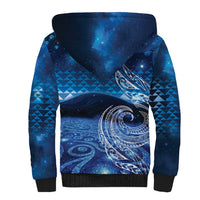 New Zealand Matariki Sherpa Hoodie Taniko Aramoana With Koru Galaxy Sky Night LT9 - Polynesian Pride