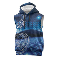 New Zealand Matariki Sleeveless Hoodie Taniko Aramoana With Koru Galaxy Sky Night LT9 Galaxy - Polynesian Pride