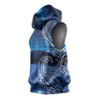 New Zealand Matariki Sleeveless Hoodie Taniko Aramoana With Koru Galaxy Sky Night LT9 - Polynesian Pride