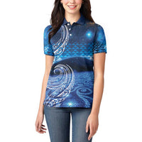 New Zealand Matariki Women Polo Shirt Taniko Aramoana With Koru Galaxy Sky Night LT9 - Polynesian Pride