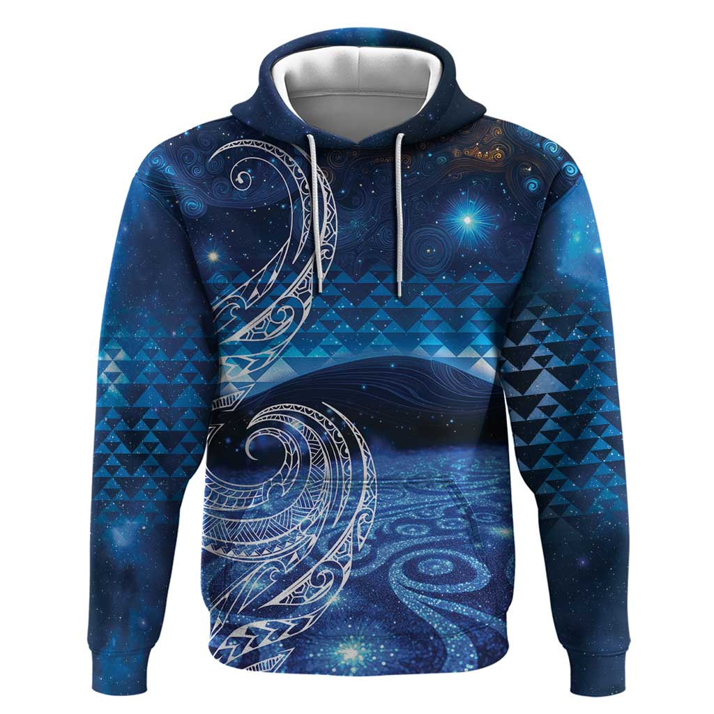 New Zealand Matariki Zip Hoodie Taniko Aramoana With Koru Galaxy Sky Night LT9 Pullover Hoodie Galaxy - Polynesian Pride