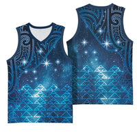 New Zealand Matariki Basketball Jersey Taniko Aramoana With Maori Galaxy Sky Night LT9 - Polynesian Pride