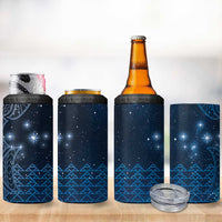 New Zealand Matariki 4 in 1 Can Cooler Tumbler Taniko Aramoana With Maori Galaxy Sky Night LT9 - Polynesian Pride