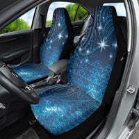 New Zealand Matariki Car Seat Cover Taniko Aramoana With Maori Galaxy Sky Night LT9 - Polynesian Pride