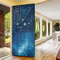 New Zealand Matariki Door Cover Taniko Aramoana With Maori Galaxy Sky Night LT9 - Polynesian Pride