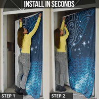 New Zealand Matariki Door Cover Taniko Aramoana With Maori Galaxy Sky Night LT9 - Polynesian Pride