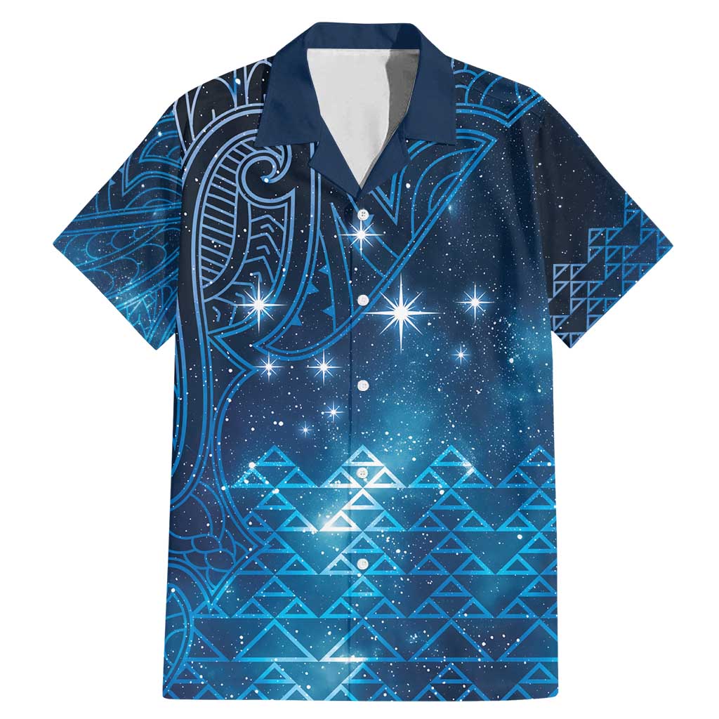 New Zealand Matariki Family Matching Mermaid Dress and Hawaiian Shirt Taniko Aramoana With Maori Galaxy Sky Night LT9 Dad's Shirt - Short Sleeve Galaxy - Polynesian Pride