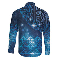 New Zealand Matariki Family Matching Off Shoulder Maxi Dress and Hawaiian Shirt Taniko Aramoana With Maori Galaxy Sky Night LT9 - Polynesian Pride