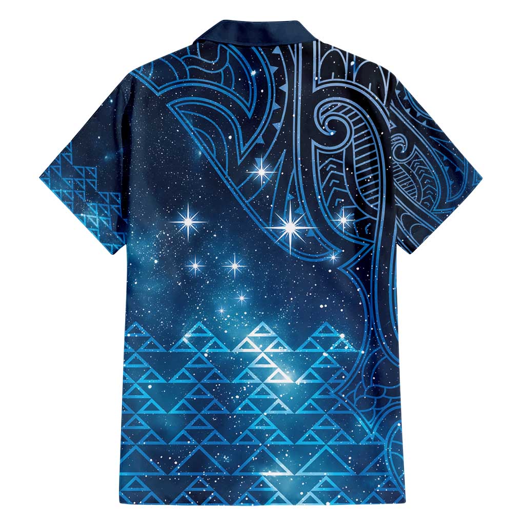 New Zealand Matariki Family Matching Short Sleeve Bodycon Dress and Hawaiian Shirt Taniko Aramoana With Maori Galaxy Sky Night LT9 - Polynesian Pride