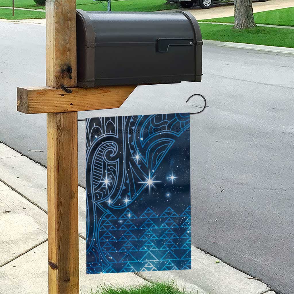 New Zealand Matariki Garden Flag Taniko Aramoana With Maori Galaxy Sky Night LT9 - Polynesian Pride