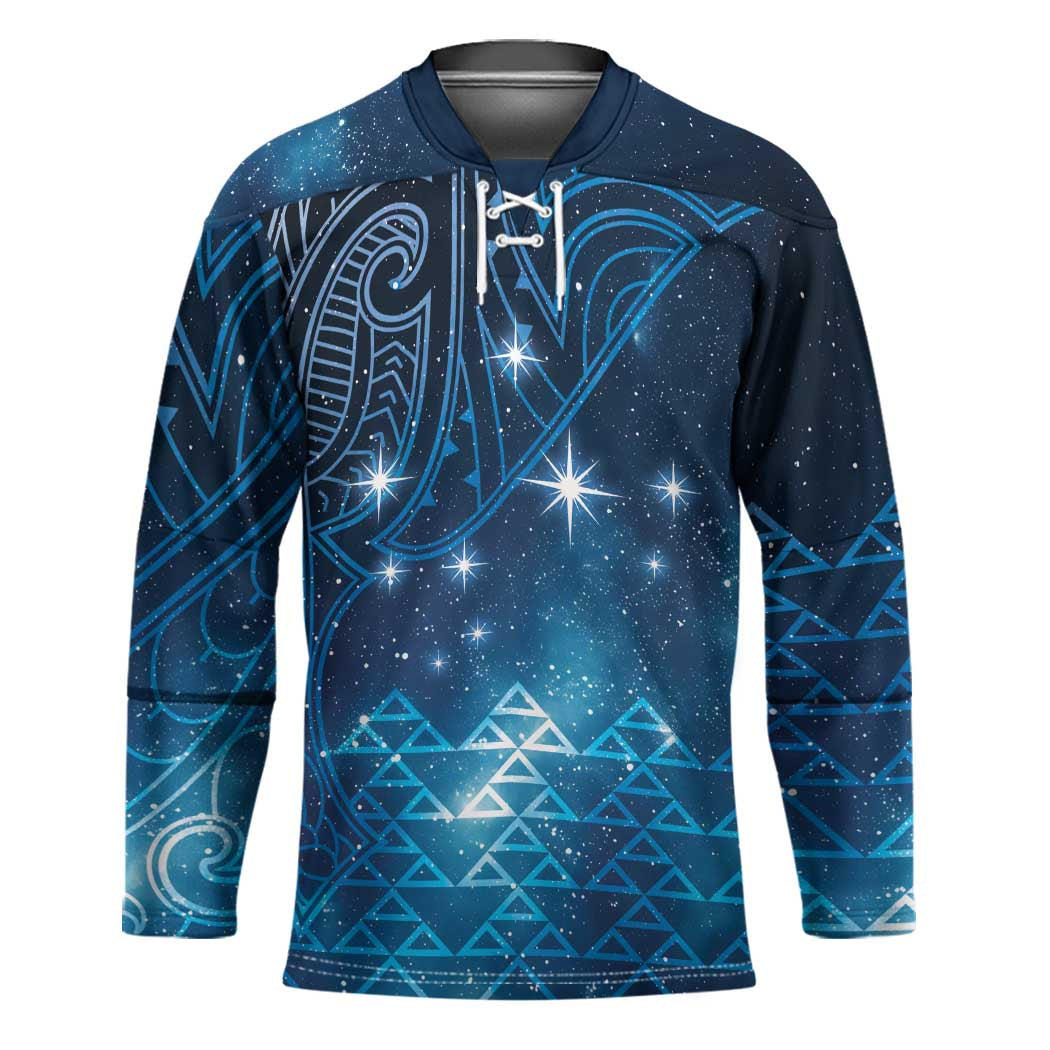 New Zealand Matariki Hockey Jersey Taniko Aramoana With Maori Galaxy Sky Night LT9 Unisex Galaxy - Polynesian Pride