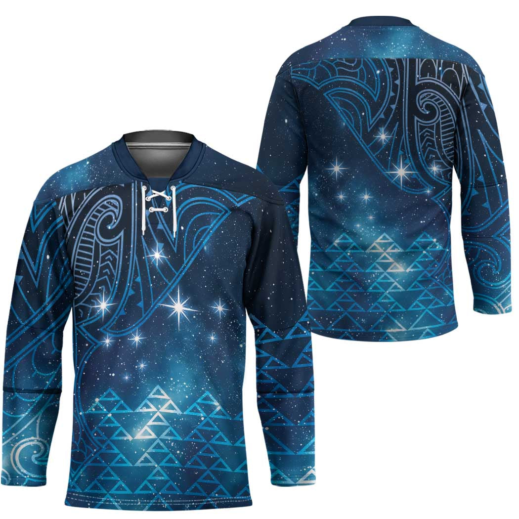 New Zealand Matariki Hockey Jersey Taniko Aramoana With Maori Galaxy Sky Night LT9 - Polynesian Pride