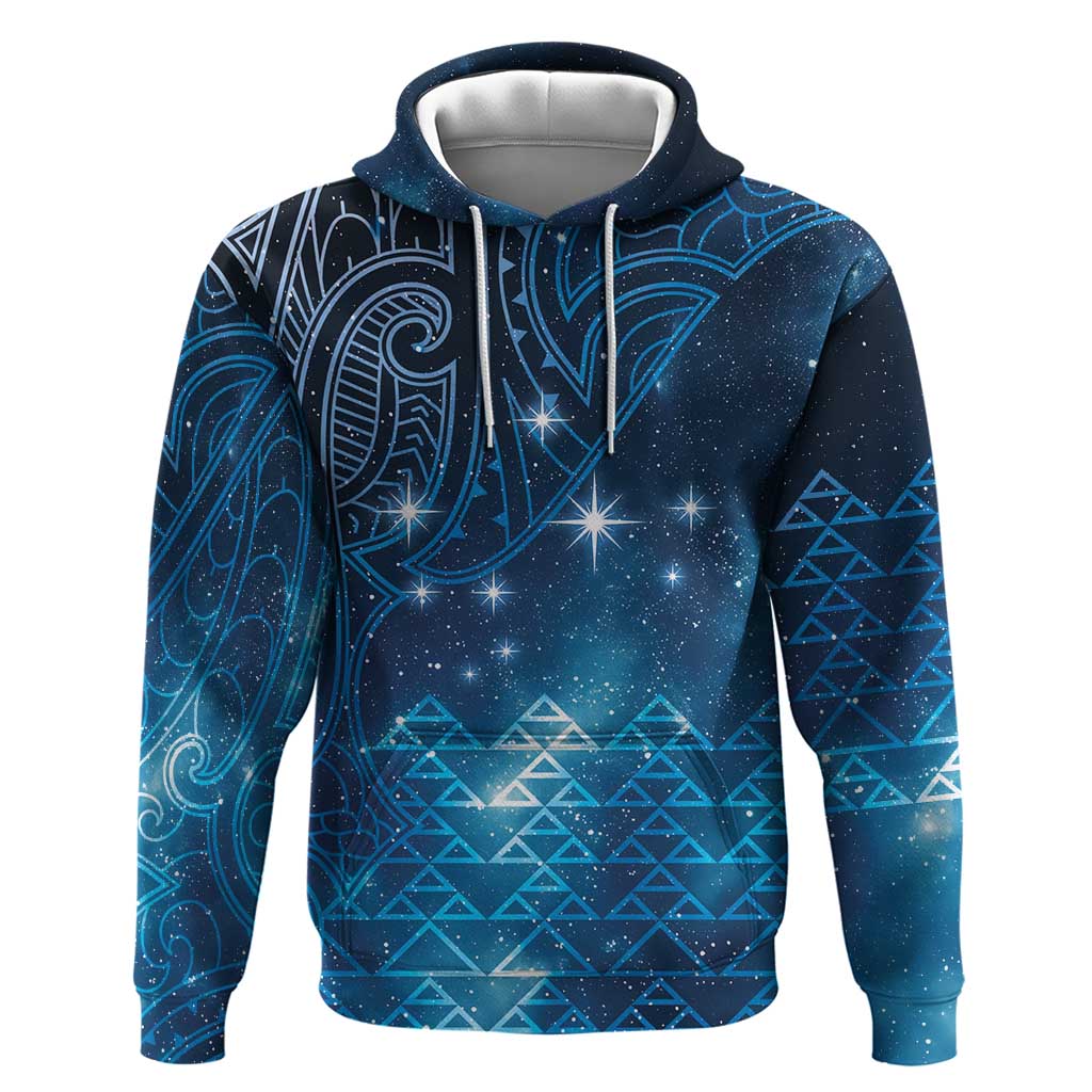 New Zealand Matariki Hoodie Taniko Aramoana With Maori Galaxy Sky Night LT9 Pullover Hoodie Galaxy - Polynesian Pride