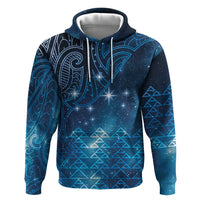 New Zealand Matariki Hoodie Taniko Aramoana With Maori Galaxy Sky Night LT9 Pullover Hoodie Galaxy - Polynesian Pride