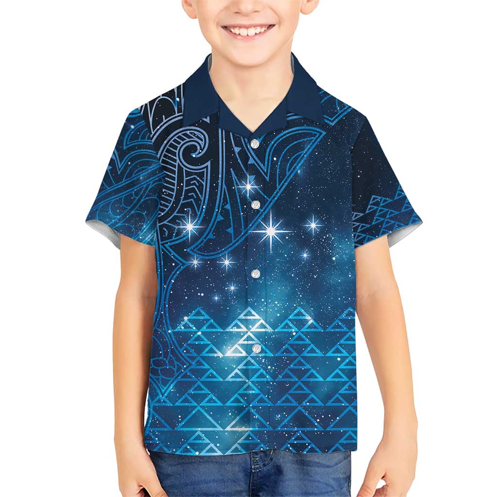 New Zealand Matariki Kid Hawaiian Shirt Taniko Aramoana With Maori Galaxy Sky Night LT9 Kid Galaxy - Polynesian Pride