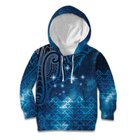 New Zealand Matariki Kid Hoodie Taniko Aramoana With Maori Galaxy Sky Night LT9 Hoodie Galaxy - Polynesian Pride