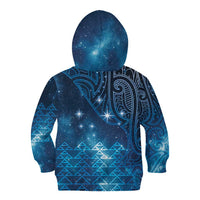 New Zealand Matariki Kid Hoodie Taniko Aramoana With Maori Galaxy Sky Night LT9 - Polynesian Pride