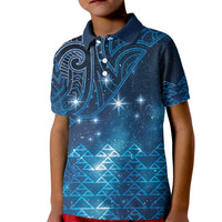 New Zealand Matariki Kid Polo Shirt Taniko Aramoana With Maori Galaxy Sky Night LT9 Kid Galaxy - Polynesian Pride