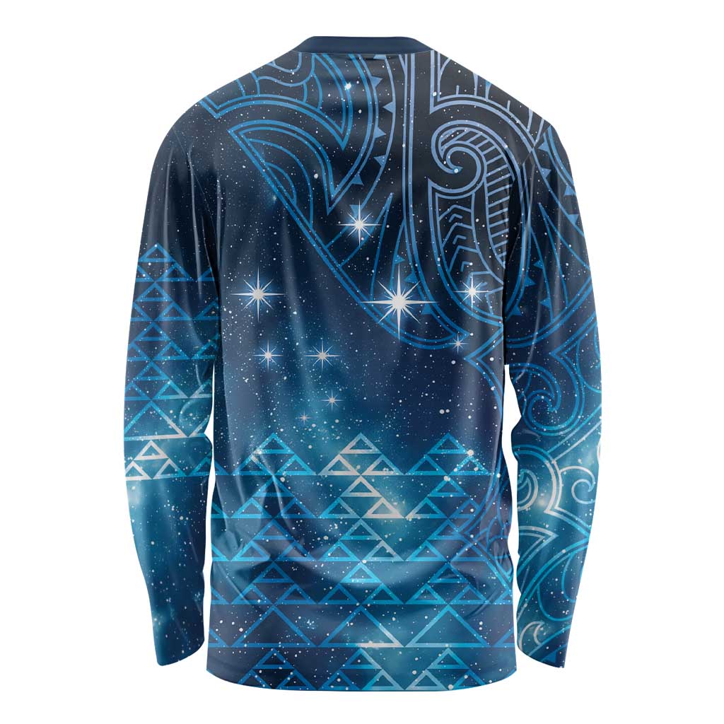 New Zealand Matariki Long Sleeve Shirt Taniko Aramoana With Maori Galaxy Sky Night LT9 - Polynesian Pride