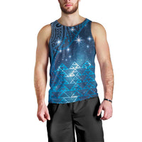 New Zealand Matariki Men Tank Top Taniko Aramoana With Maori Galaxy Sky Night LT9 - Polynesian Pride