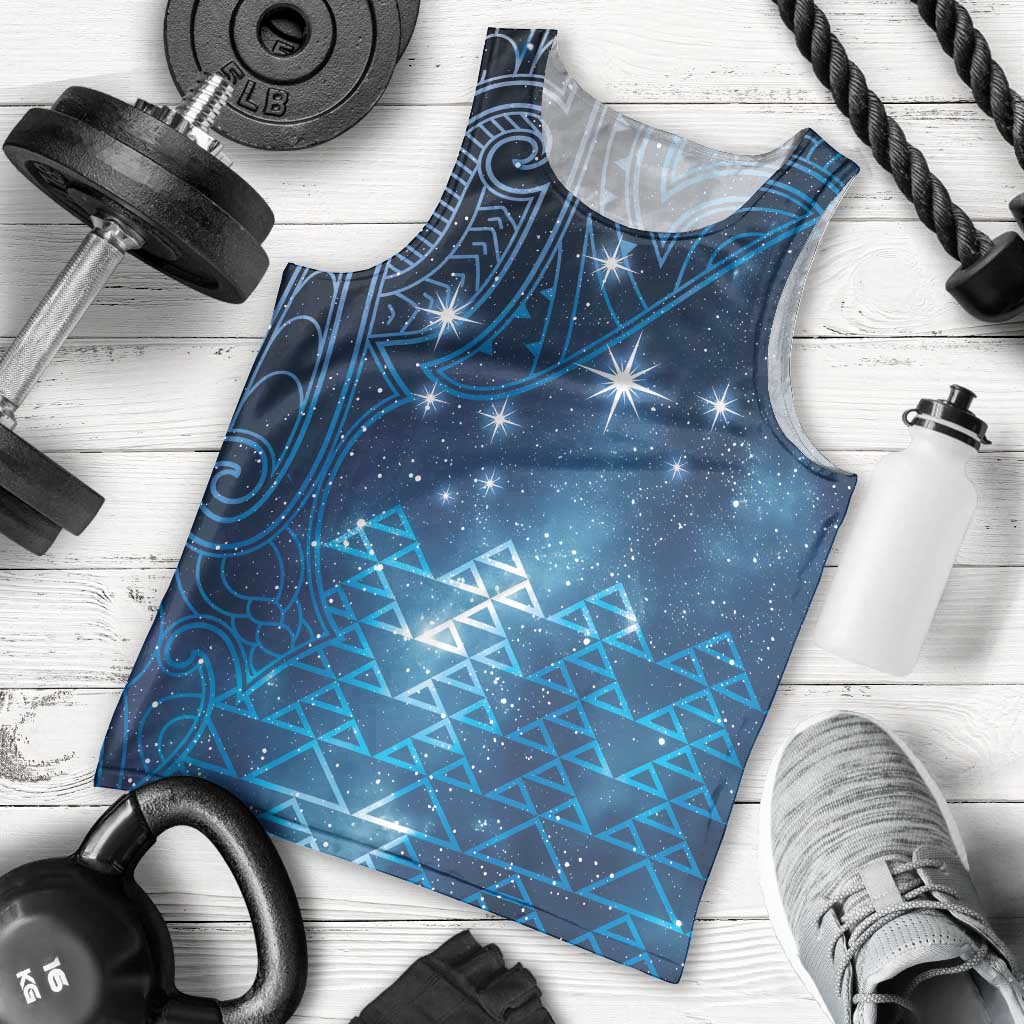 New Zealand Matariki Men Tank Top Taniko Aramoana With Maori Galaxy Sky Night LT9 - Polynesian Pride